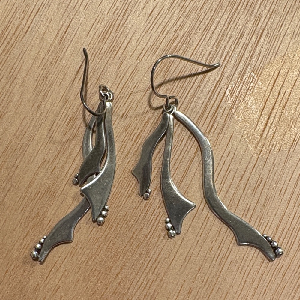 Striking Handmade Sterling Dangle Earrings